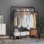 ستاند ملابس معدني مزدوج للتعليق والتخزين (Double Clothes Rack)
