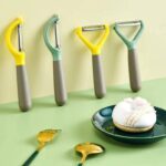 طقم مقاشر خضار وفواكه ستانلس ستيل بتصميم مريح (Stainless Steel Vegetable and Fruit Peeler Set - Y & I Shaped).