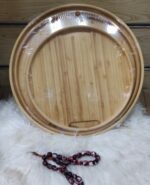 ⁦طقم صواني تقديم خشبية دائرية من الخيزران (البامبو) مع مقابض مدمجة (Round Bamboo Serving Trays Set with Integrated Handles).⁩ - الصورة ⁦2⁩