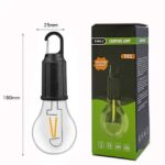 لمبة تخييم LED قابلة للشحن مع خطاف تعليق