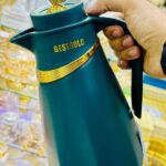 ترمس حفظ حرارة BESTGOLD بتصميم فاخر – أخضر مع لمسات ذهبية