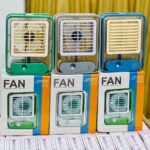 مروحة تبريد ورذاذ مياه محمولة قابلة للشحن – Transparent Spray Light Fan
