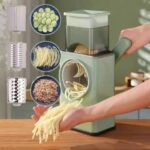 قطاعة ومفرمة الخضروات اليدوية الدوارة متعددة الوظائف (Multi-function Rotary Vegetable Slicer & Grater).