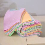 أقمشة ومناشف تنظيف المطبخ الملونة ذات الأطراف المموجة (Multi-color Kitchen Cleaning Rags / Dishcloths).