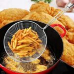 مصفاة طعام شبكية ذات مقبض طويل من الستانلس ستيل (Stainless Steel Skimmer / Spider Strainer).