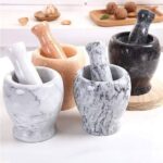 ⁦هاون ومَدق من الحجر الطبيعي أو الرخام (Marble / Stone Mortar and Pestle Set).⁩ - الصورة ⁦2⁩