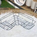 رف زوايا معدني لاصق للتنظيم (Adhesive Corner Shelf / Bathroom Storage Rack).