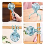 مروحة محمولة بأرجل أفقية مرنة / مروحة عربة الأطفال (Flexible Octopus / Stroller Fan).