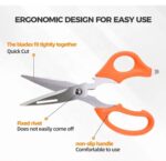 مقص مطبخ متعدد الاستخدامات بمقابض برتقالية (Multipurpose Kitchen Scissors / Shears).