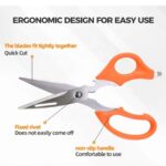 مقص مطبخ متعدد الاستخدامات بمقابض برتقالية (Multipurpose Kitchen Scissors / Shears).