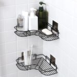 رف زوايا للحمام والمطبخ يثبت بدون حفر (Bathroom Corner Storage Shelf / Adhesive Shower Caddy).