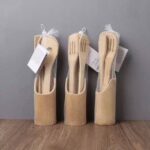 طقم أدوات مطبخ خشبية مع حامل (Wooden Kitchen Utensil Set with Holder).