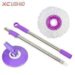 عصا ومجموعة رأس ممسحة دوارة سحرية (Magic Spin Mop Replacement Handle and Head Set) من العلامة التجارية XCUSHIO.