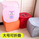 سلة غسيل وتخزين قماشية قابلة للطي برسومات كرتونية للأطفال (Collapsible Cartoon Laundry & Toy Storage Hamper).