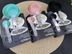 ⁦طقم ملاعق وأكواب معيار استانلس ستيل مع حلقات تعليق – 10 قطع⁩ - الصورة ⁦2⁩