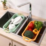 ⁦مصفاة وسلة مغسلة قابلة للسحب لتصريف الخضروات والفواكه (Retractable Kitchen Sink Colander / Drain Basket).⁩ - الصورة ⁦3⁩