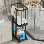 ⁦سلة تخزين أرضية متعددة الوظائف بعجلات بتصميم مجوف (Multifunctional Hollow Storage Basket / Rolling Laundry & Utility Cart).⁩ - الصورة ⁦3⁩