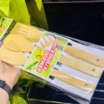 طقم أدوات مطبخ من البامبو الطبيعي (Bamboo Kitchen Tools).