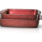 طقم صواني فرن مستطيلة مانعة للالتصاق بطلاء الجرانيت (Rectangular Non-Stick Granite Baking Pans Set).