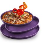 طقم صواني بيتزا دائرية مانعة للالتصاق بطلاء الجرانيت (3 قطع) (3-Piece Non-Stick Granite Pizza Pans Set).